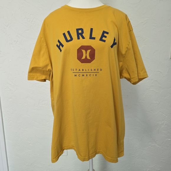 Hurley Mustard Yellow Blue Red Top Size XL - Picture 5 of 7